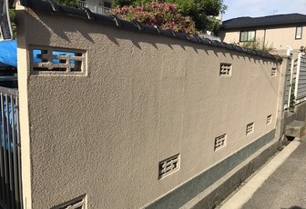 金沢市　Y様邸　塀塗装塗り替え